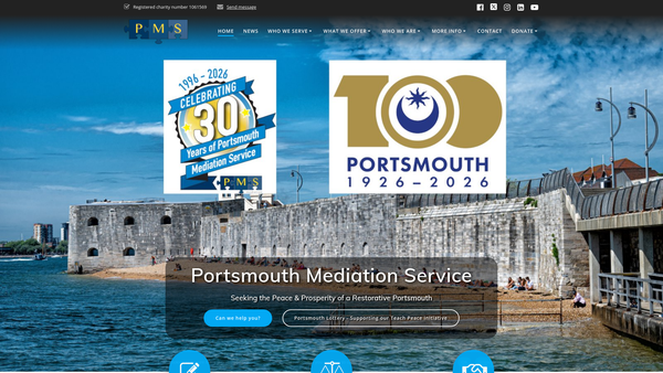 Screenshot of the Portsmouth Mediation Service website