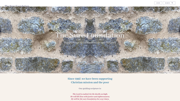 Screenshot of the The Sure Foundation website