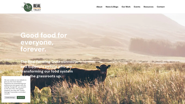 Screenshot of the Real Farming Trust website