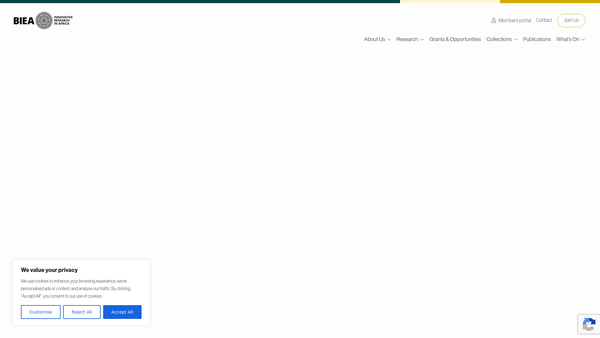 Screenshot of the British Institute In Eastern Africa website