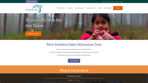 Screenshot of the The Yorkshire Dales Millennium Trust website
