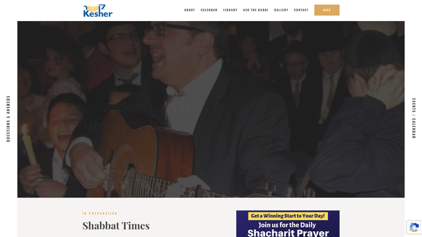 Screenshot of the Kesher Limited website