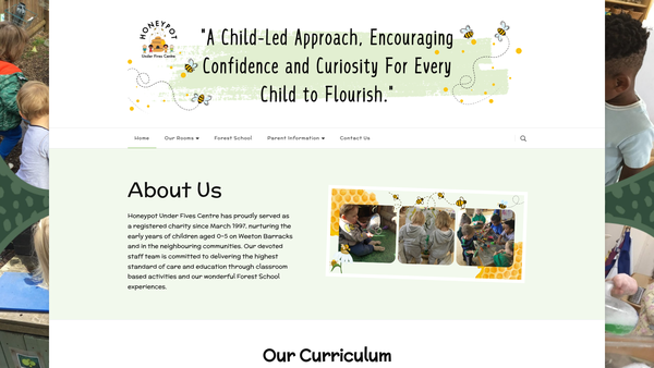 Screenshot of the Weeton Honeypot Under 5's Centre website