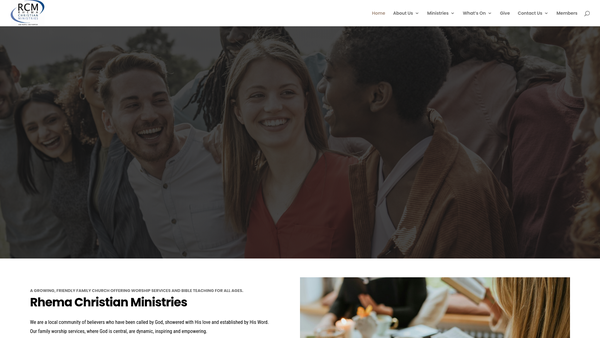Screenshot of the Rhema Christian Ministries website
