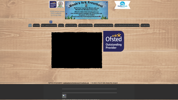 Screenshot of the Noah's Ark Pre-School website