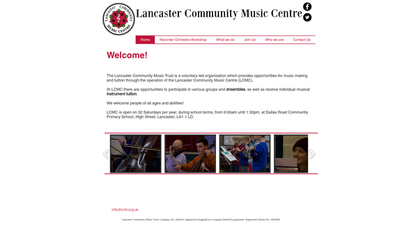 Screenshot of the Lancaster Community Music Trust website