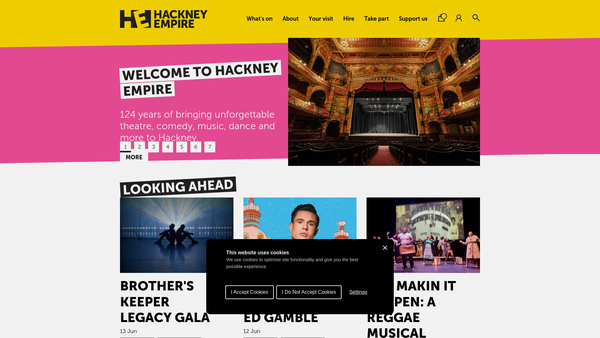 Screenshot of the Hackney Empire Limited website