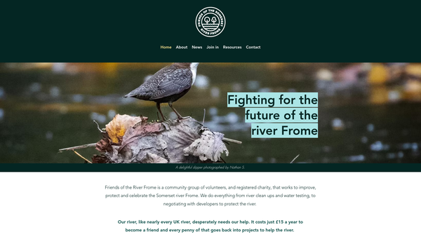 Screenshot of the Friends Of The River Frome website
