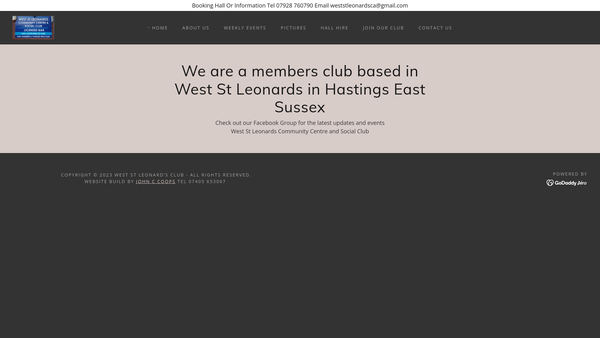 Screenshot of the West St Leonards Community Association website