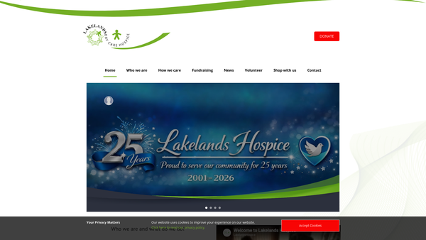 Screenshot of the Corby And District Cancer Care website