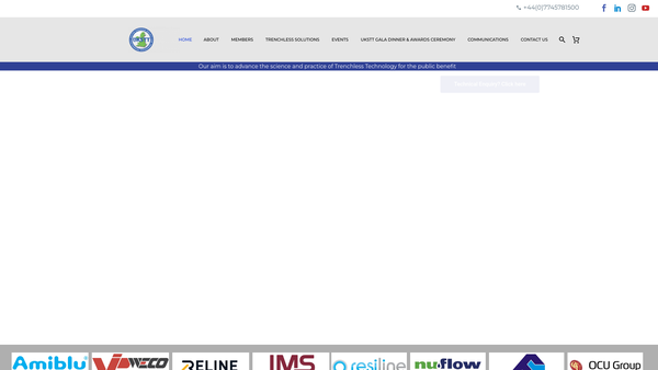 Screenshot of the The United Kingdom Society For Trenchless Technology website