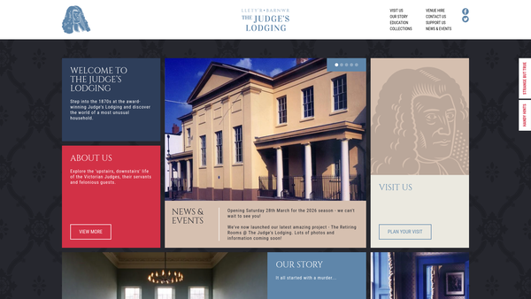 Screenshot of the The Judge's Lodging Trust Limited website