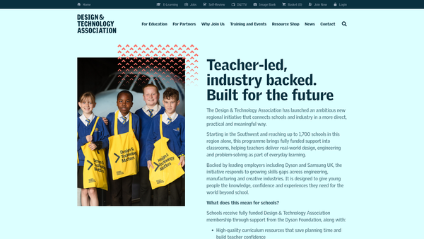 Screenshot of the The Design And Technology Association website