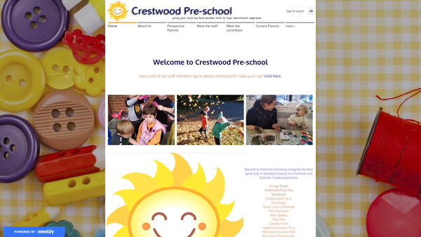 Screenshot of the Crestwood Pre School website