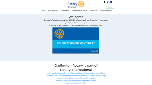 Screenshot of the The Darlington Rotary Club Charitable Trust website