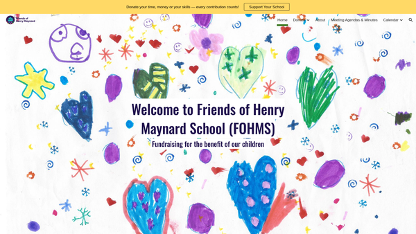 Screenshot of the Friends Of Henry Maynard School website