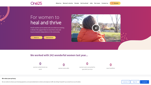 Screenshot of the One25 Limited website