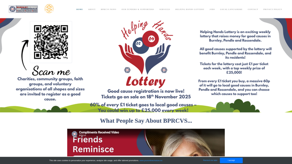 Screenshot of the Burnley Pendle And Rossendale Council For Voluntary Service website