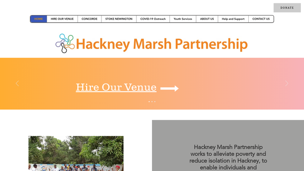 Screenshot of the Hackney Marsh Partnership website