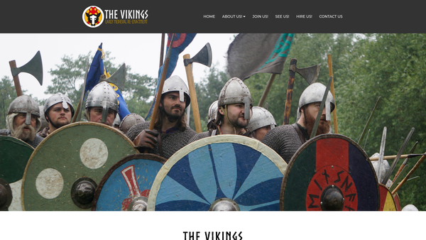 Screenshot of the The Vikings website