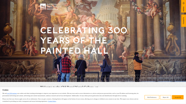 Screenshot of the The Greenwich Foundation For The Old Royal Naval College website