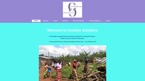 Screenshot of the Creative Solutions website