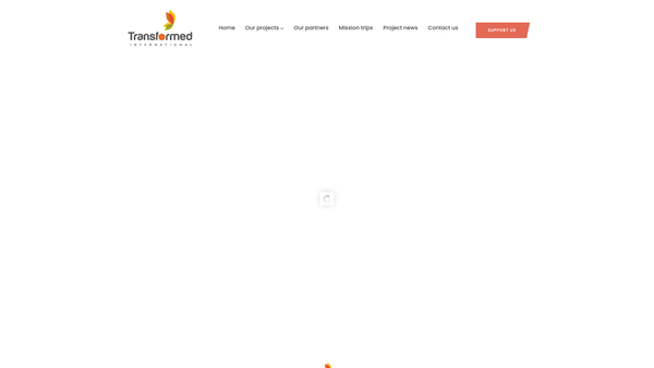 Screenshot of the Transformed International website