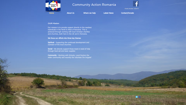 Screenshot of the Community Action Romania website