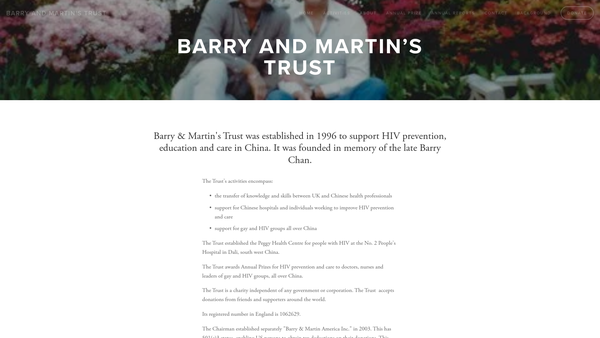 Screenshot of the Barry And Martin's Trust website