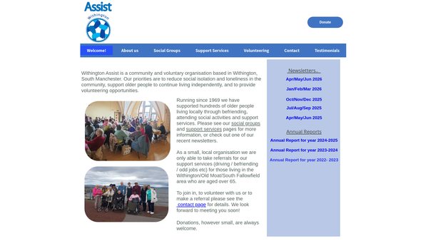 Screenshot of the Assist website