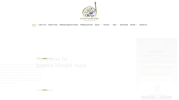 Screenshot of the Wolverhampton Mosque Trust website