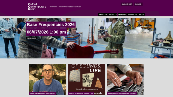Screenshot of the Oxford Contemporary Music website
