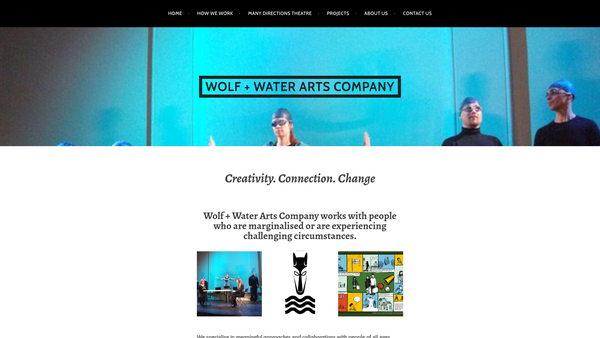 Screenshot of the Many Directions Theatre Company website
