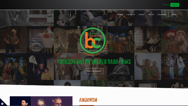 Screenshot of the Theatr Bara Caws website