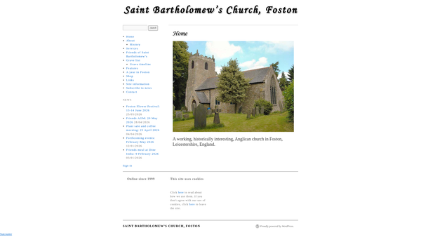 Screenshot of the The Friends Of St Bartholomew's Church, Foston website