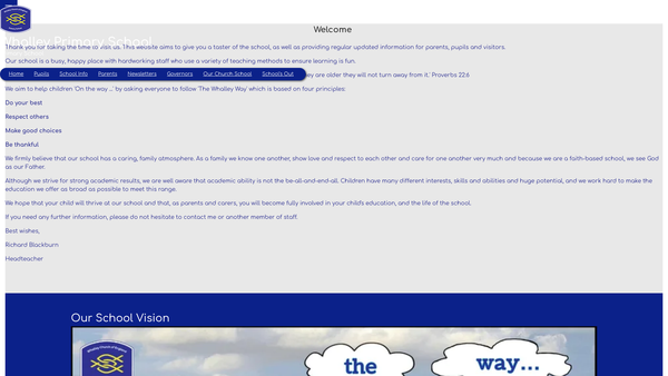 Screenshot of the The Friends Of Whalley School website