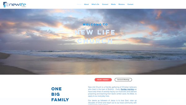 Screenshot of the New Life Christian Fellowship website