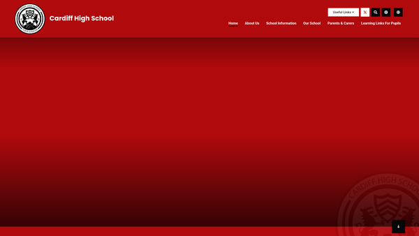 Screenshot of the The Cardiff High School Partnership Fund website