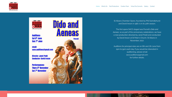 Screenshot of the St Albans Chamber Opera Trust website