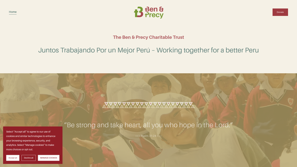 Screenshot of the The Ben And Precy Charitable Trust website
