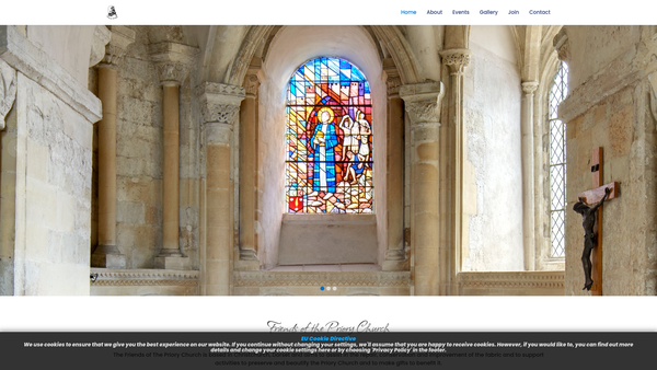 Screenshot of the Friends Of The Priory Church Christchurch Dorset website
