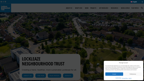 Screenshot of the Lockleaze Neighbourhood Trust website