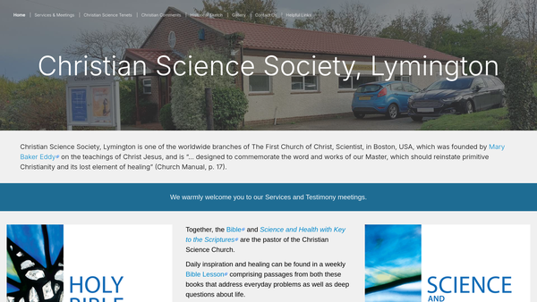 Screenshot of the Christian Science Society Lymington website