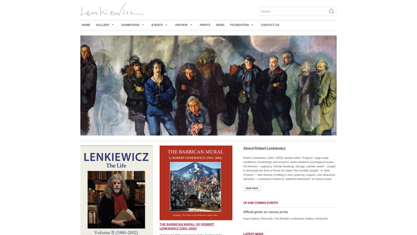Screenshot of the The Lenkiewicz Foundation website