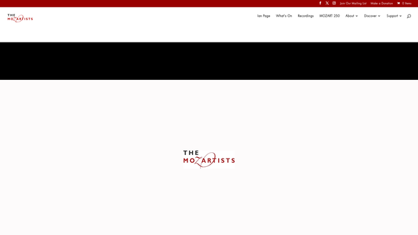 Screenshot of the The Mozartists website