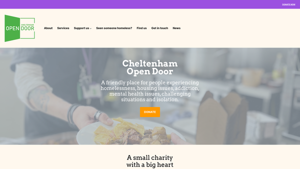Screenshot of the Cheltenham Open Door website