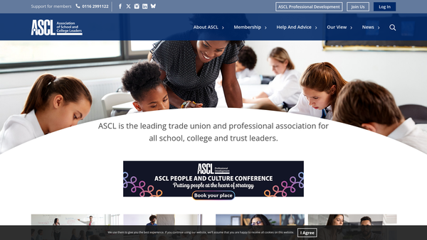 Screenshot of the The Association Of School And College Leaders Educational Development Trust website