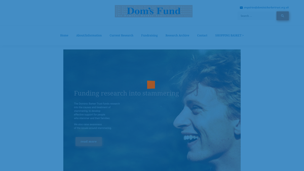 Screenshot of the The Dominic Barker Trust website