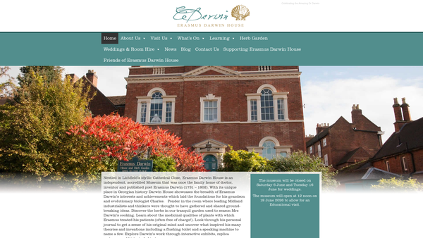 Screenshot of the Erasmus Darwin Foundation website