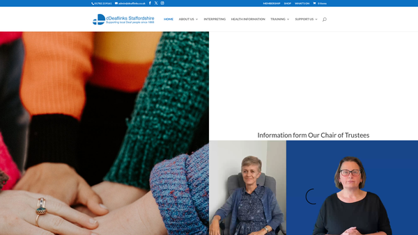 Screenshot of the Ddeaflinks - Staffordshire website